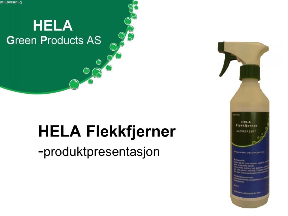 HELA Flekkfjerner - produktpresentasjon