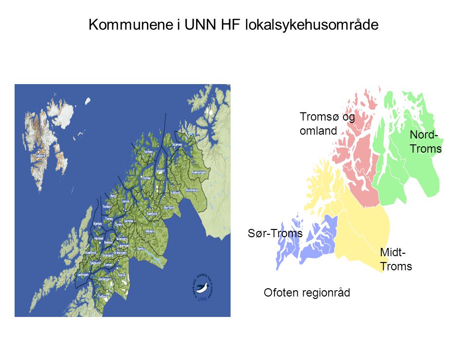 Kommunene i UNN HF lokalsykehusområde Ofoten regionråd Sør-Troms Midt- Troms Nord- Troms Tromsø og omland