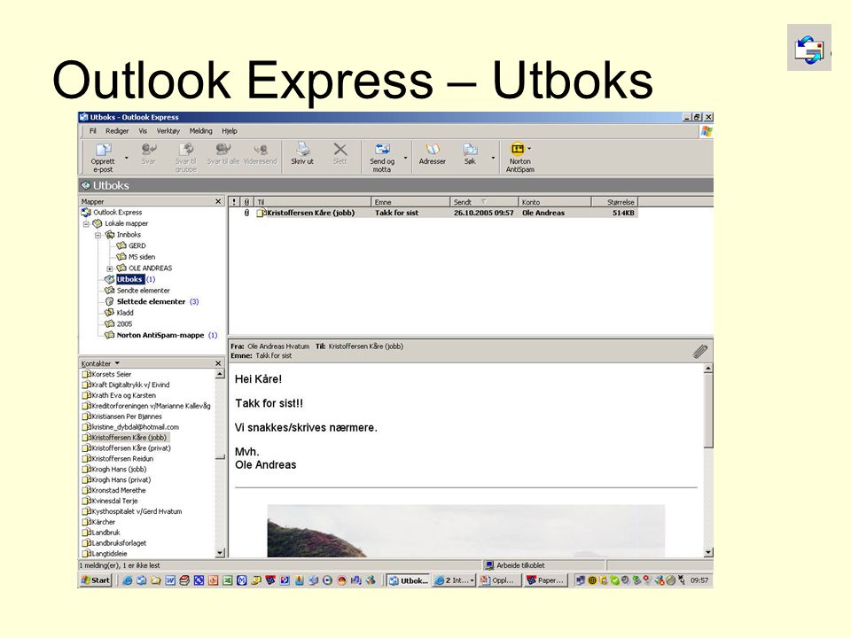 Outlook Express – Utboks