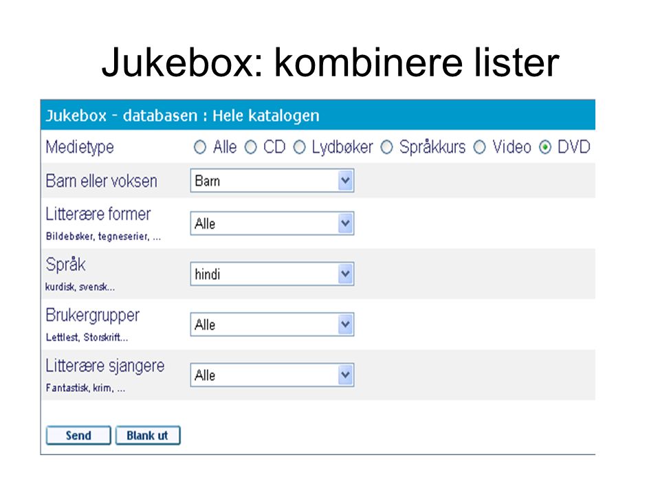 Jukebox: kombinere lister