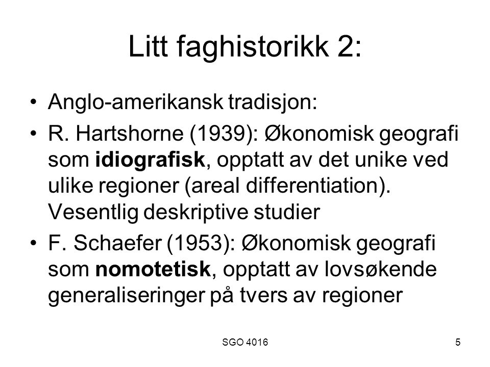 SGO Litt faghistorikk 2: Anglo-amerikansk tradisjon: R.