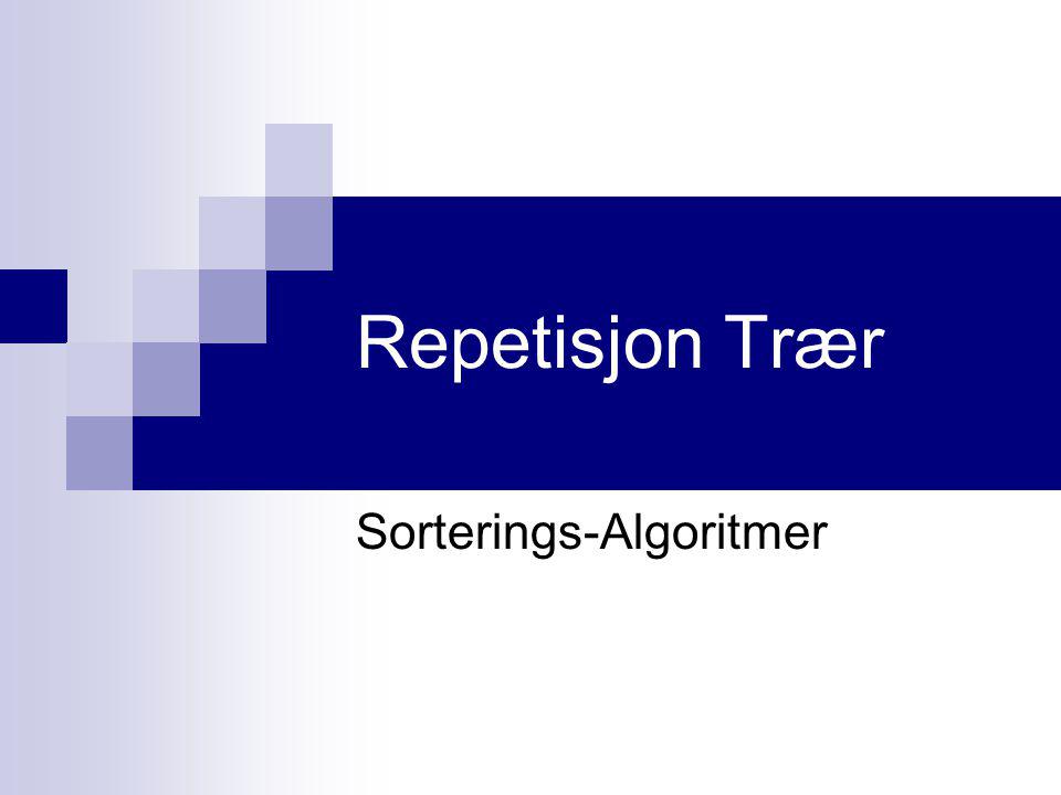 Repetisjon Trær Sorterings-Algoritmer
