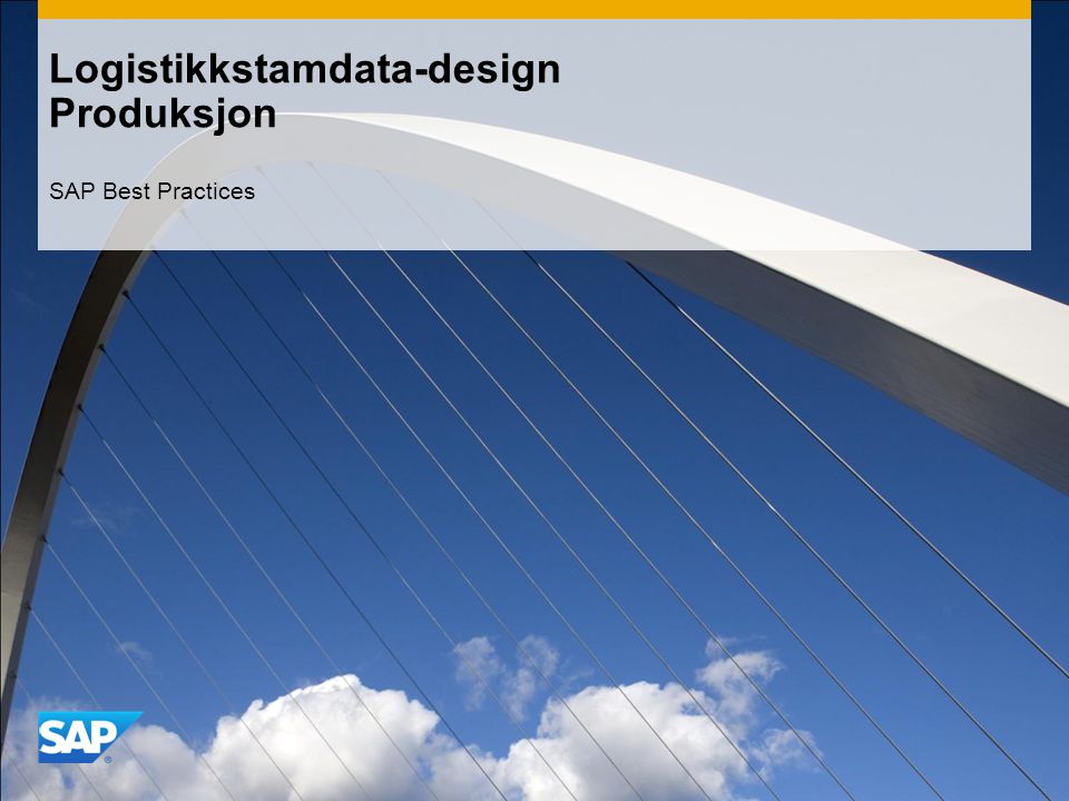 Logistikkstamdata-design Produksjon SAP Best Practices