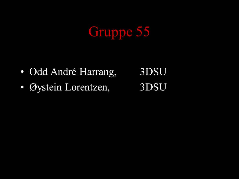 Gruppe 55 Odd André Harrang,3DSU Øystein Lorentzen, 3DSU