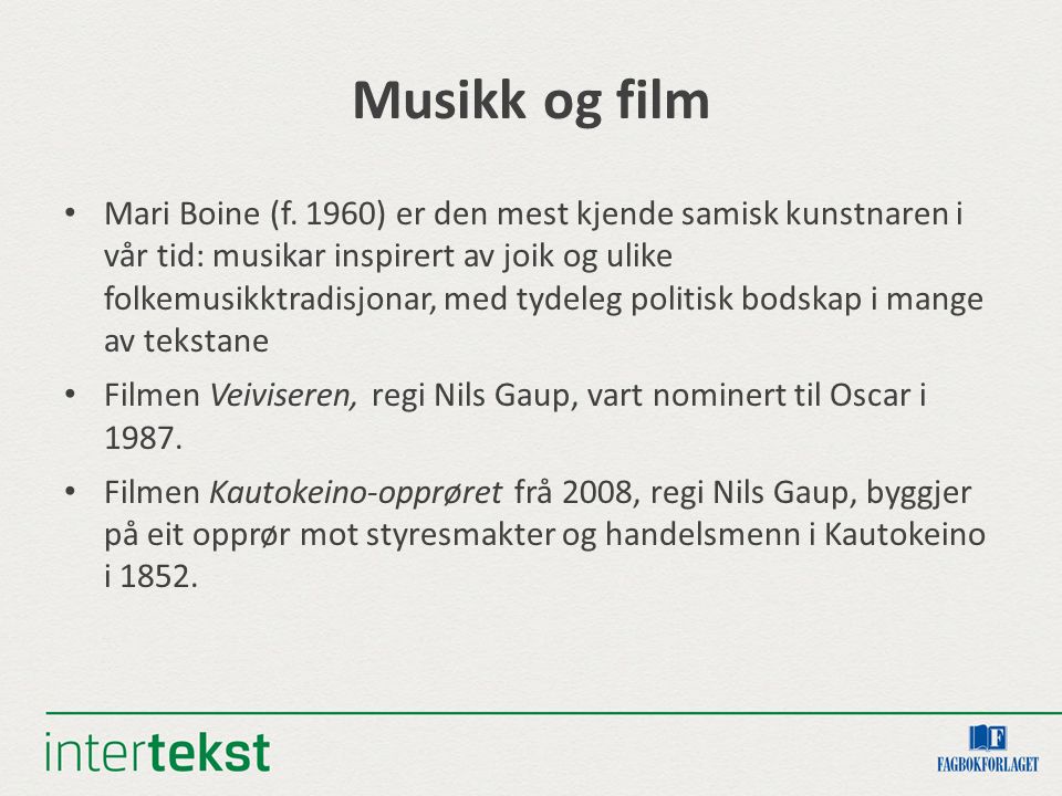 Musikk og film Mari Boine (f.