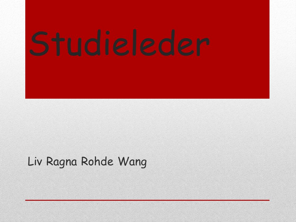 Studieleder Liv Ragna Rohde Wang