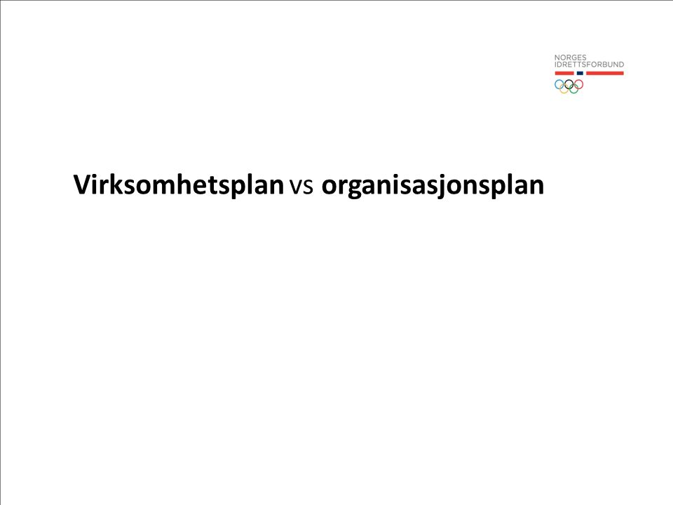 Virksomhetsplan vs organisasjonsplan