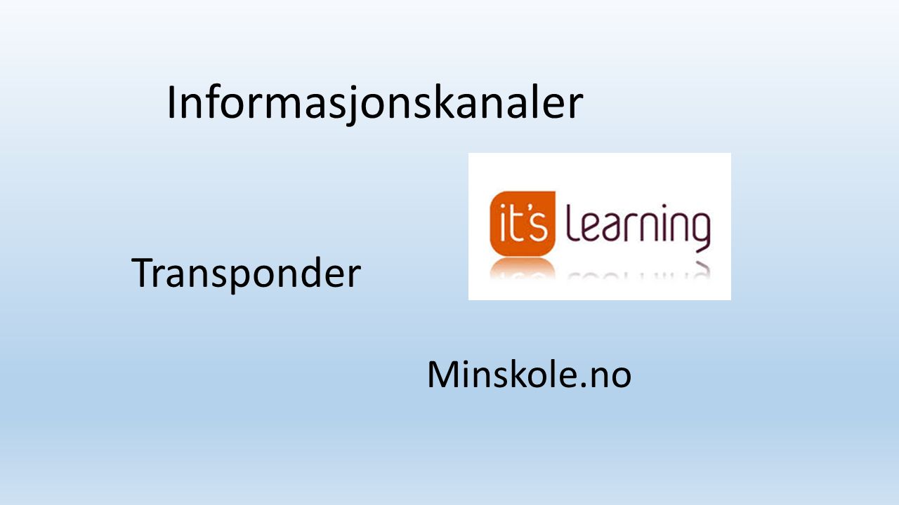 Transponder Minskole.no Informasjonskanaler