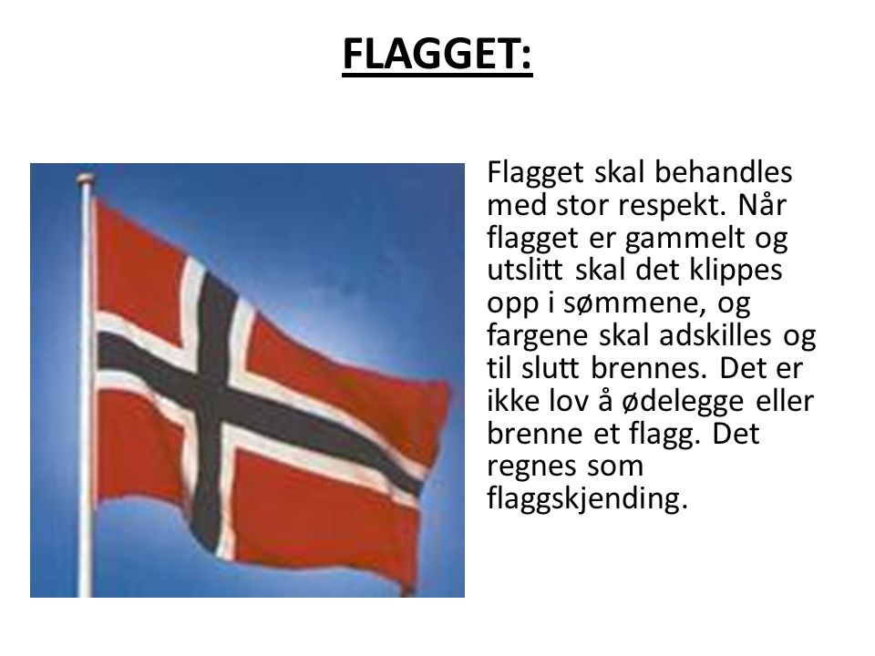 FLAGGET: Flagget skal behandles med stor respekt.