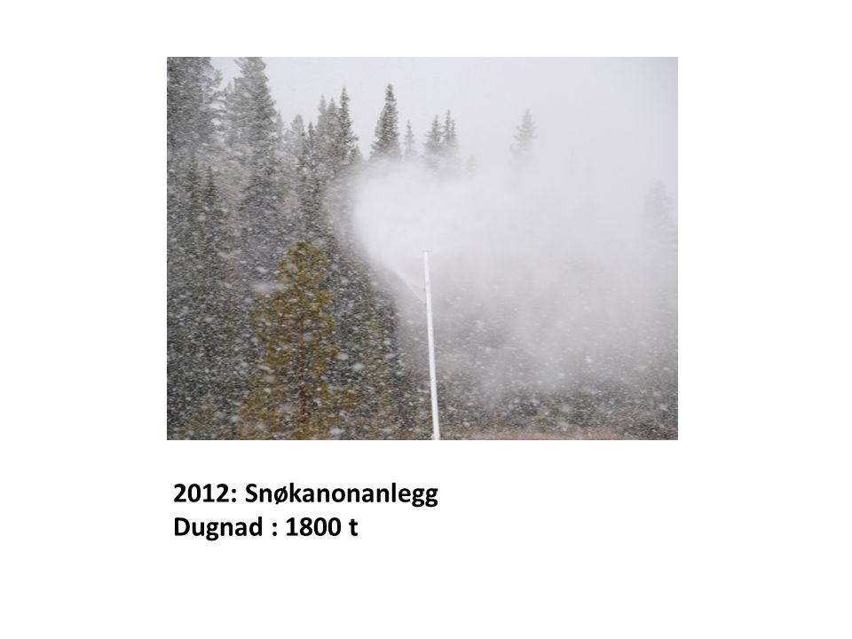 2012: Snøkanonanlegg Dugnad : 1800 t