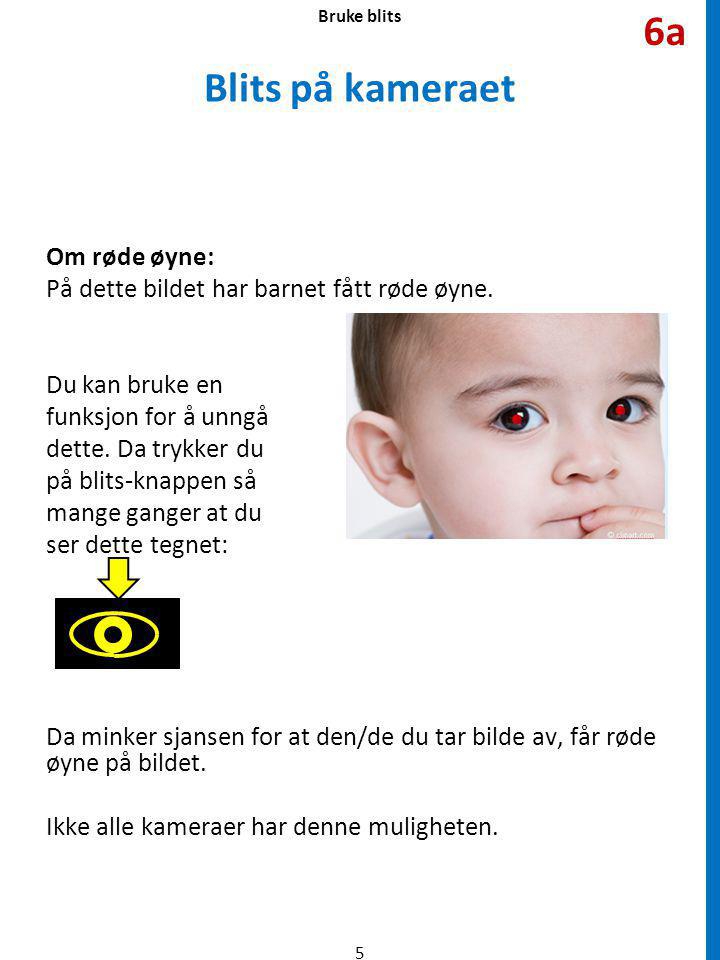 Blits på kameraet Om røde øyne: På dette bildet har barnet fått røde øyne.