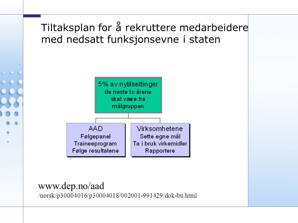 17 Tiltaksplan for å rekruttere medarbeidere med nedsatt funksjonsevne i staten   /norsk/p /p / /dok-bu.html