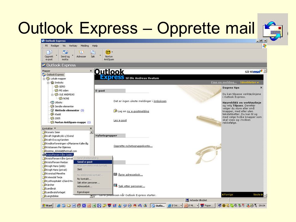 Outlook Express – Opprette mail