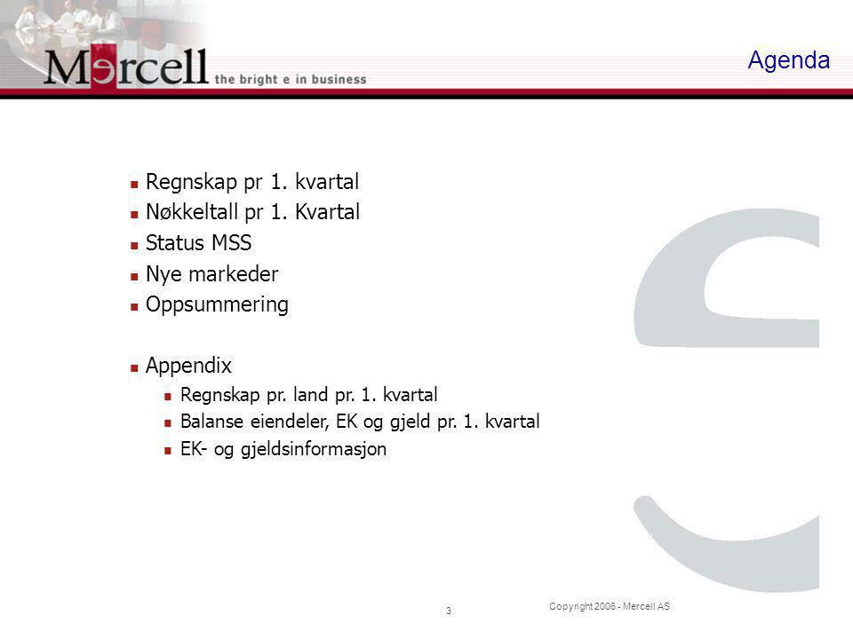 Copyright Mercell AS 3 Agenda  Regnskap pr 1.