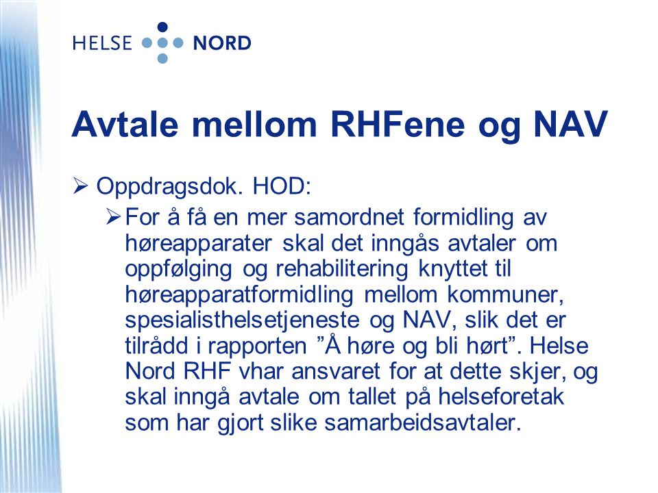 Avtale mellom RHFene og NAV  Oppdragsdok.