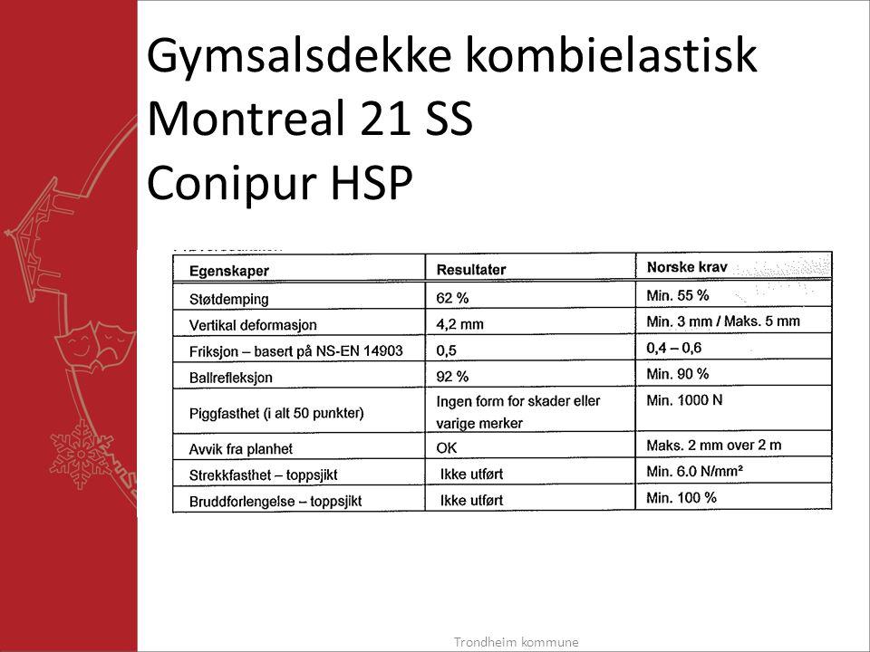 Gymsalsdekke kombielastisk Montreal 21 SS Conipur HSP Trondheim kommune