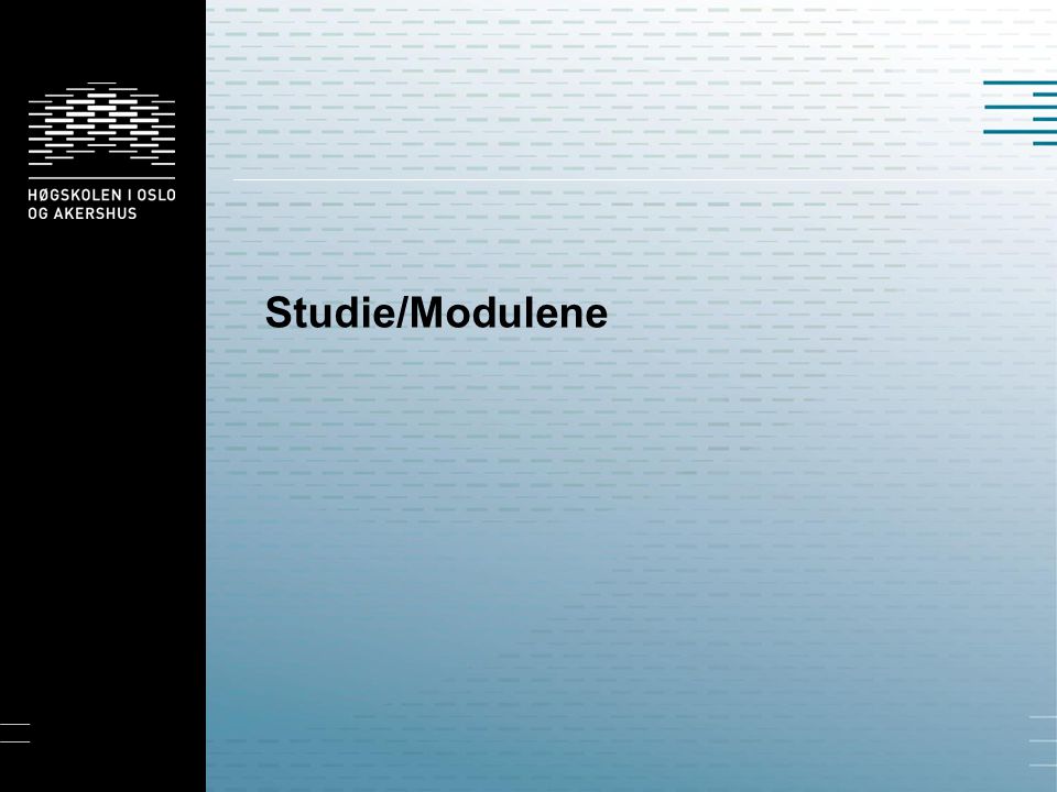 Studie/Modulene