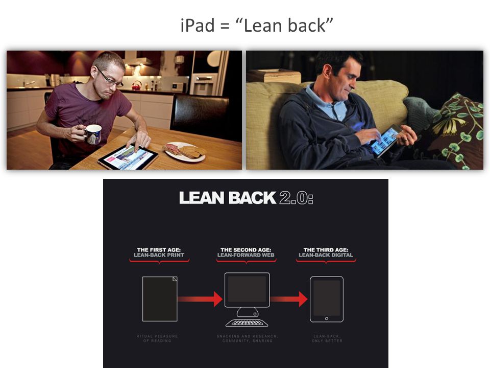 iPad = Lean back