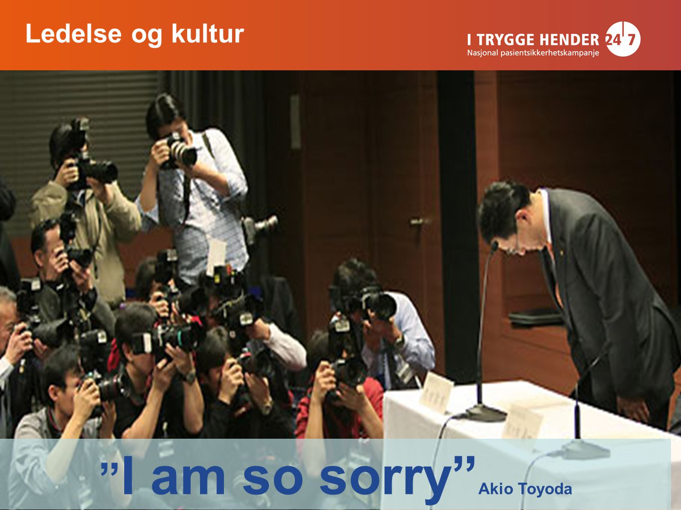 I am so sorry Akio Toyoda Ledelse og kultur