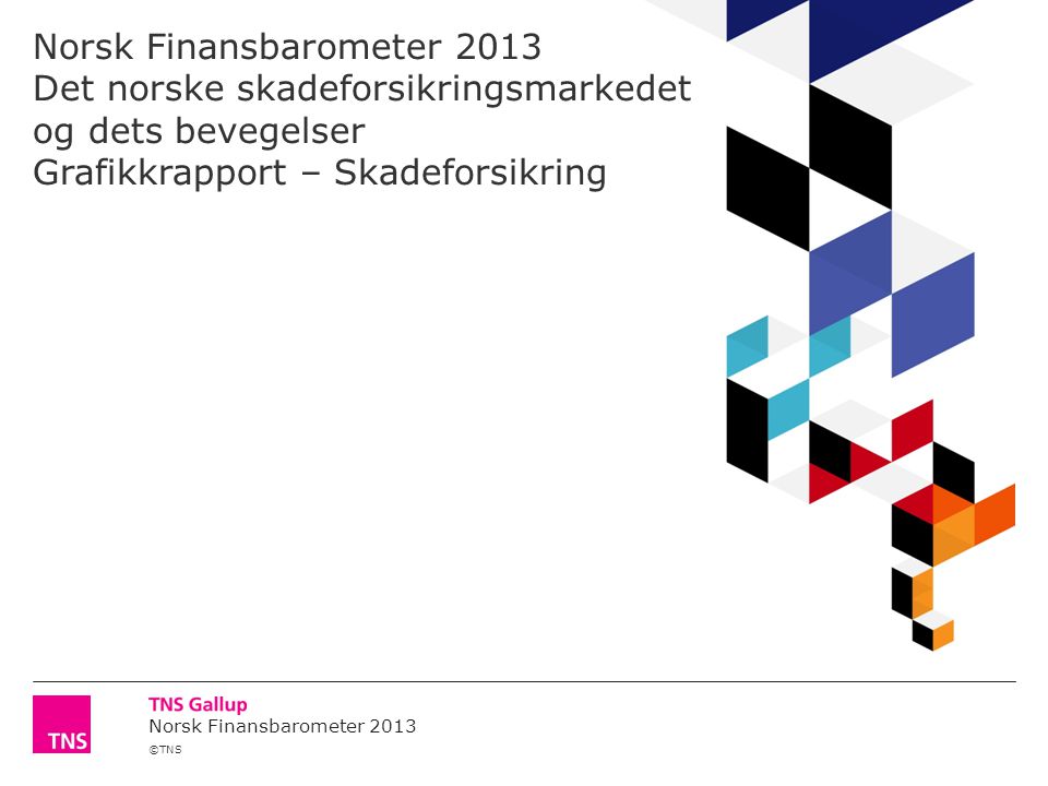 ©TNS Norsk Finansbarometer 2013 Norsk Finansbarometer 2013 Det norske skadeforsikringsmarkedet og dets bevegelser Grafikkrapport – Skadeforsikring