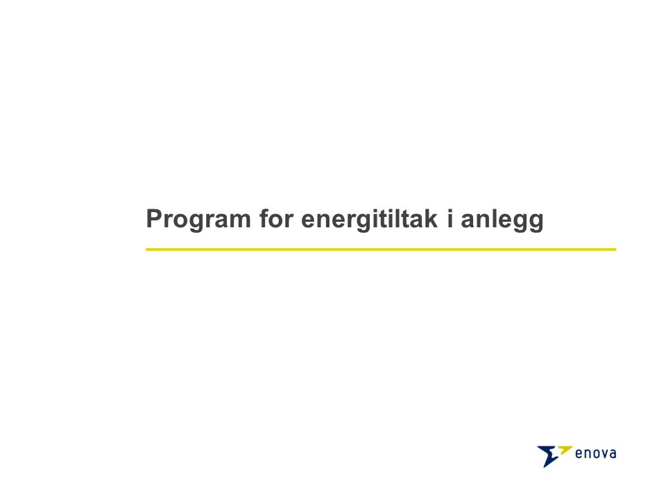 Program for energitiltak i anlegg