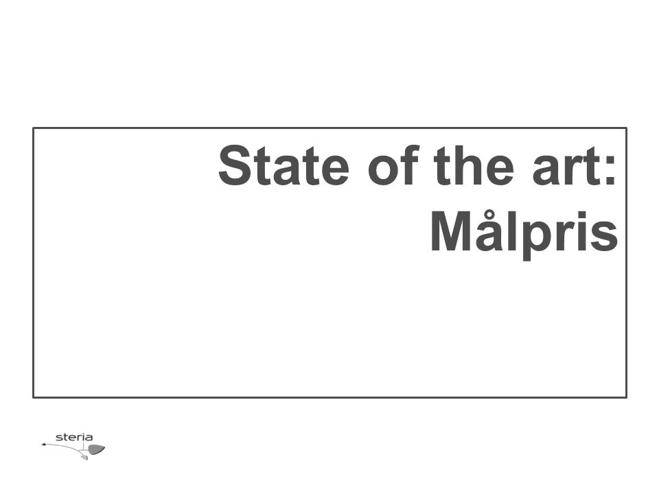 State of the art: Målpris