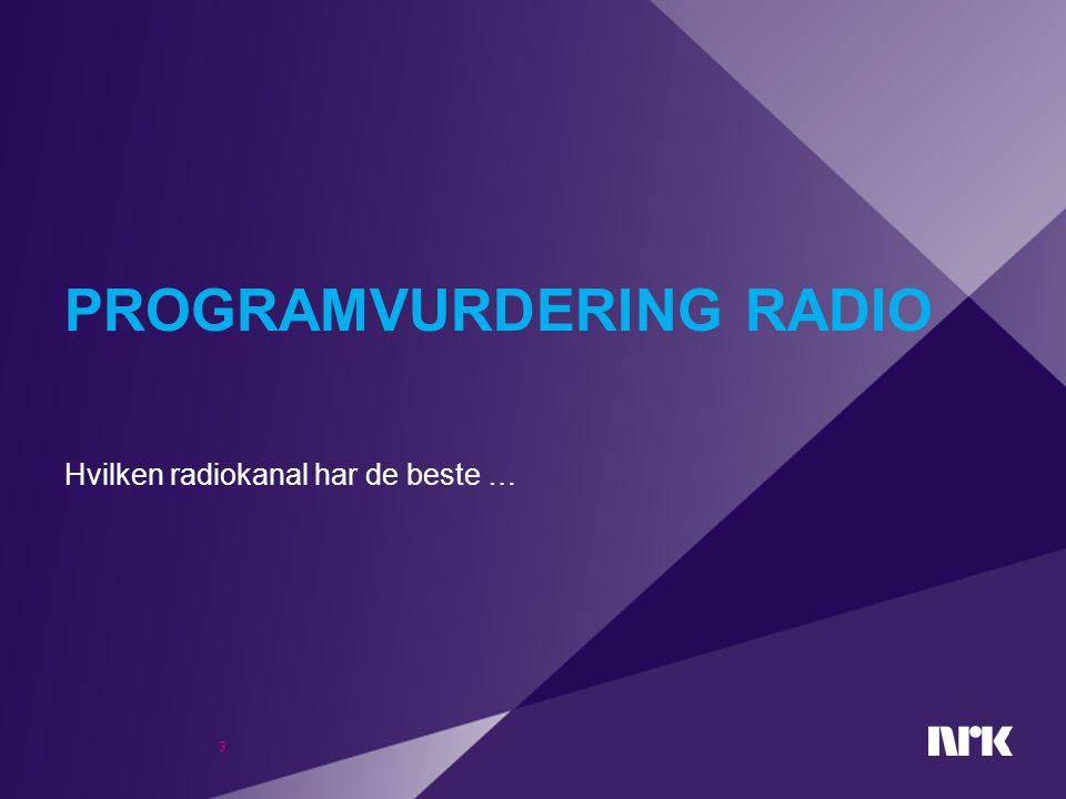 PROGRAMVURDERING RADIO Hvilken radiokanal har de beste … 3