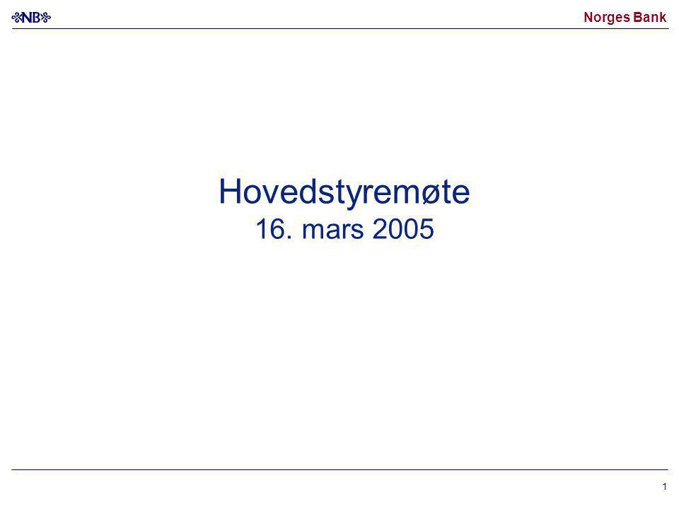 Norges Bank 1 Hovedstyremøte 16. mars 2005