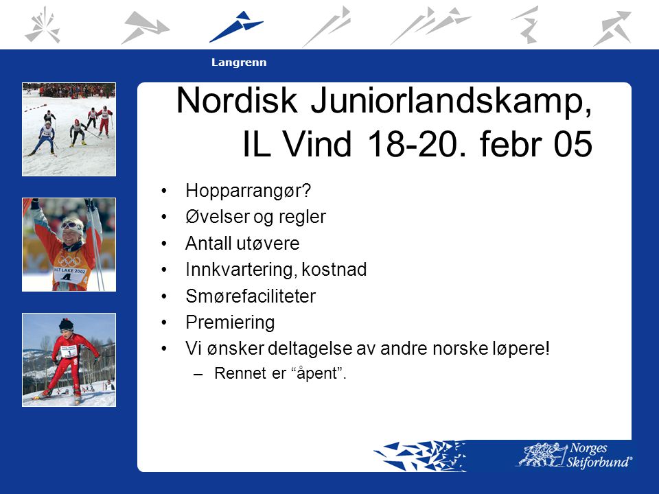 8 Langrenn Nordisk Juniorlandskamp, IL Vind