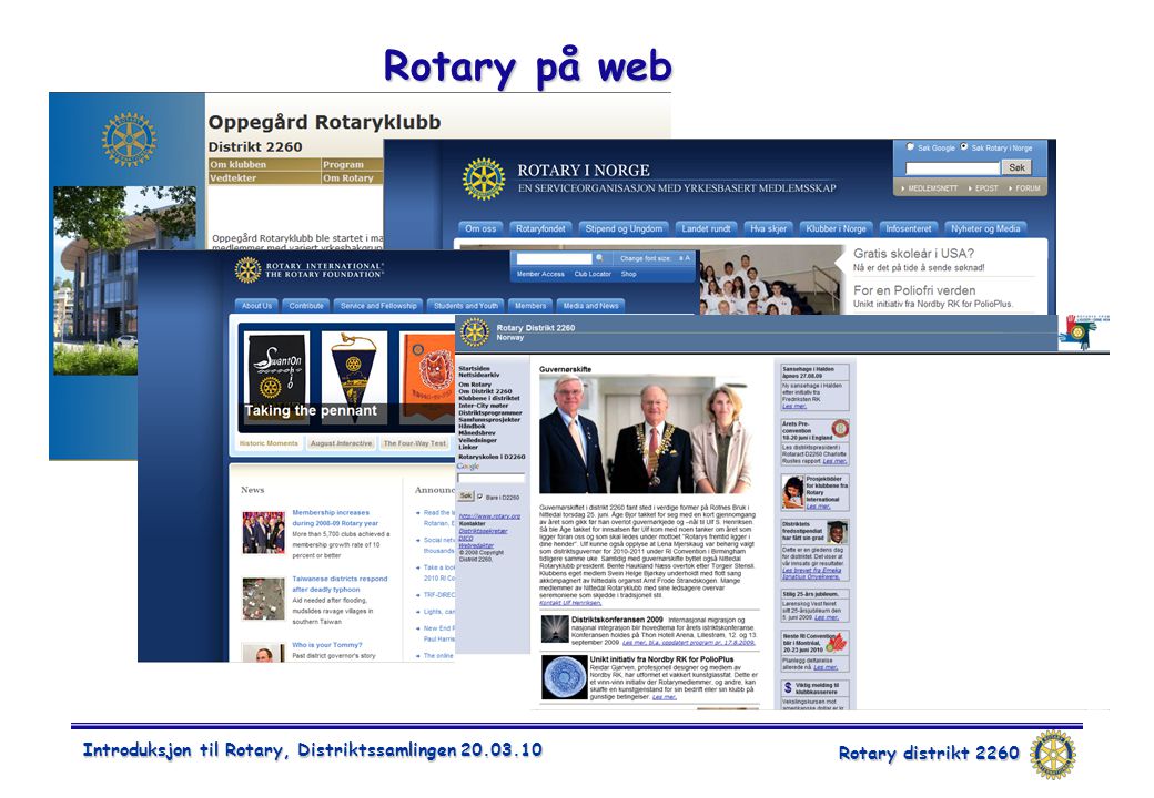 Rotary distrikt 2260 Introduksjon til Rotary, Distriktssamlingen Rotary på web