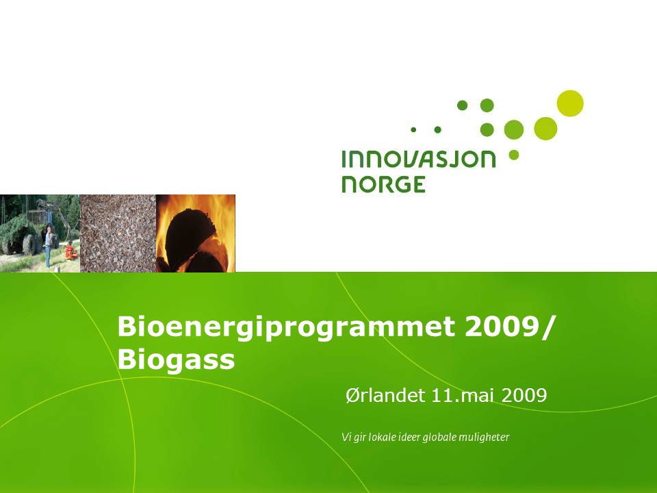 Bioenergiprogrammet 2009/ Biogass Ørlandet 11.mai 2009