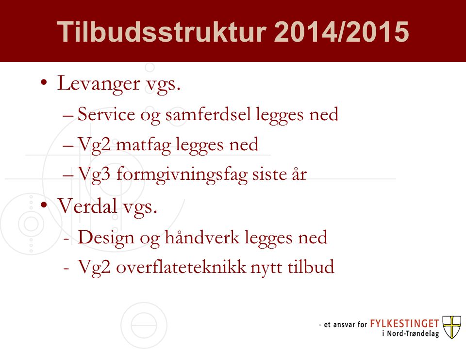 Tilbudsstruktur 2014/2015 •Levanger vgs.
