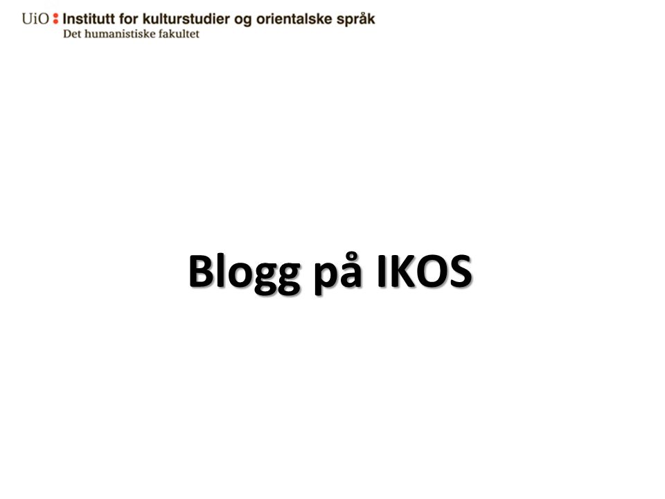 Blogg på IKOS