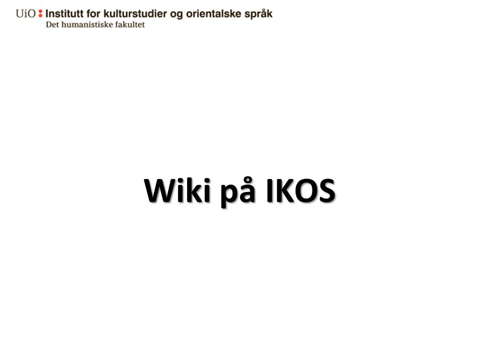 Wiki på IKOS