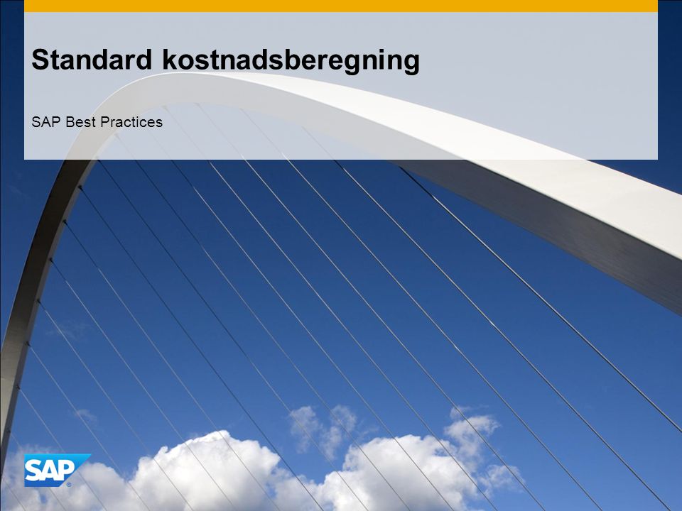Standard kostnadsberegning SAP Best Practices