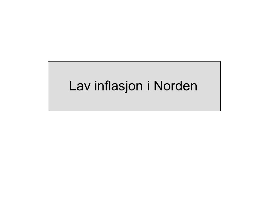 Lav inflasjon i Norden
