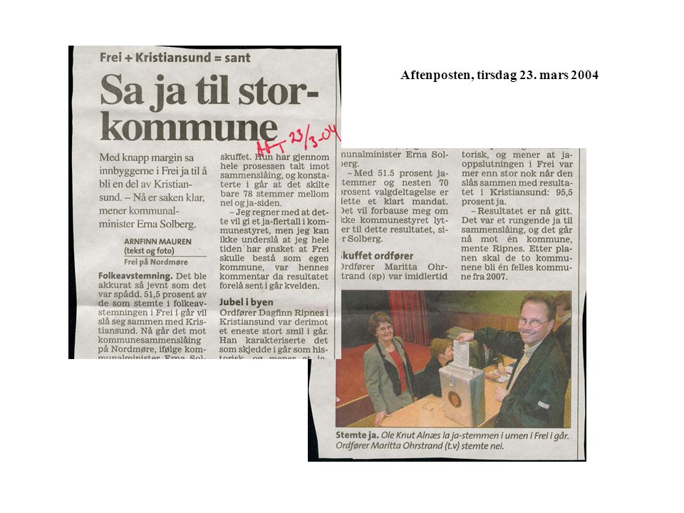 Aftenposten, tirsdag 23. mars 2004