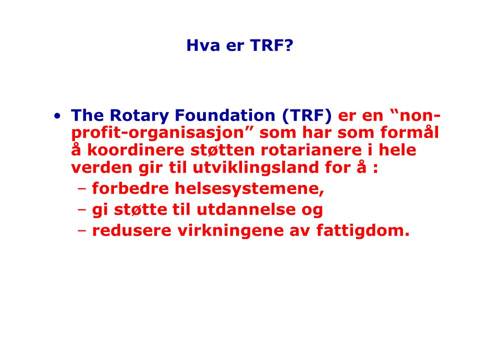 Hva er TRF.