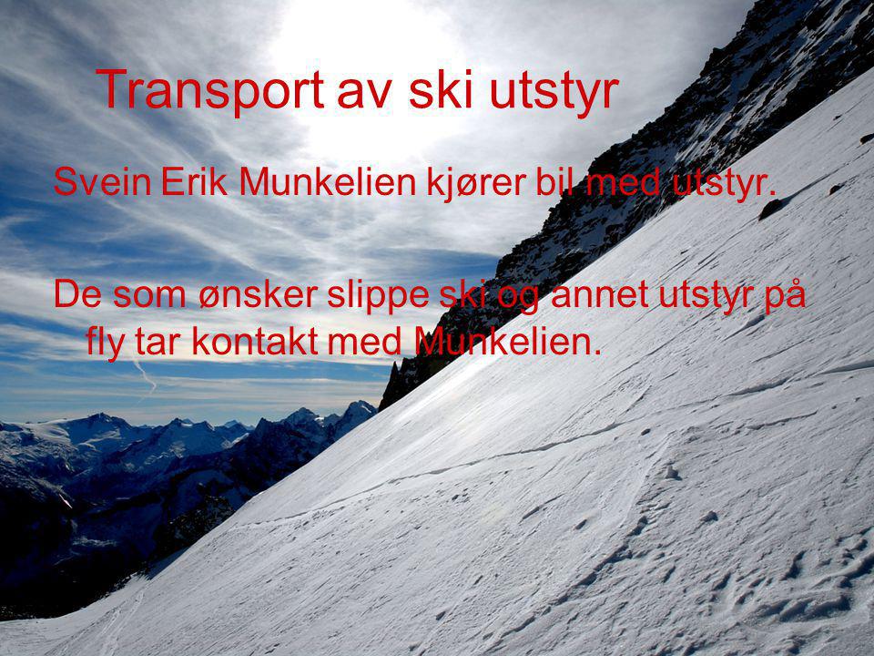 Transport av ski utstyr Svein Erik Munkelien kjører bil med utstyr.