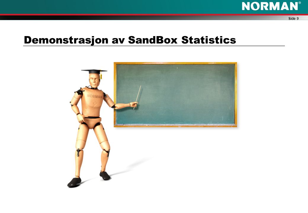 Side 9 Demonstrasjon av SandBox Statistics