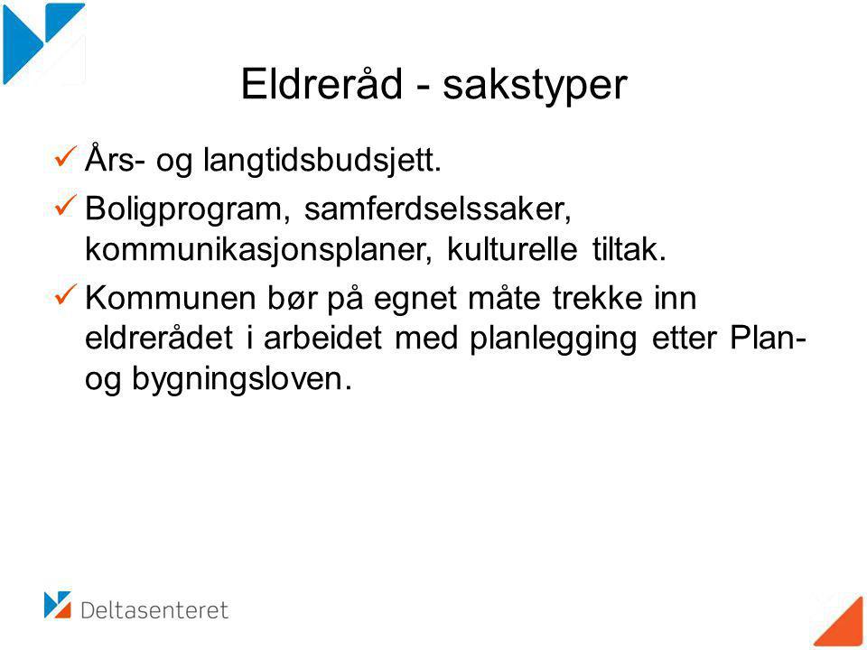 Eldreråd - sakstyper Års- og langtidsbudsjett.