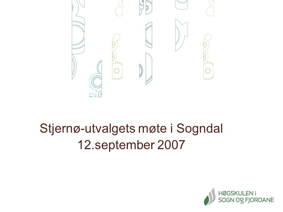 Stjernø-utvalgets møte i Sogndal 12.september 2007