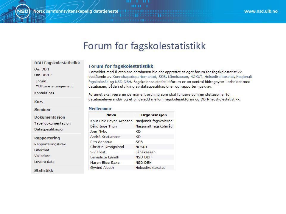 Forum for fagskolestatistikk