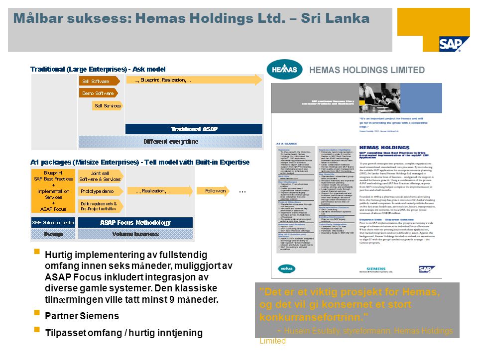 Målbar suksess: Hemas Holdings Ltd.