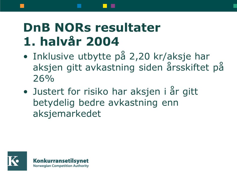 DnB NORs resultater 1.