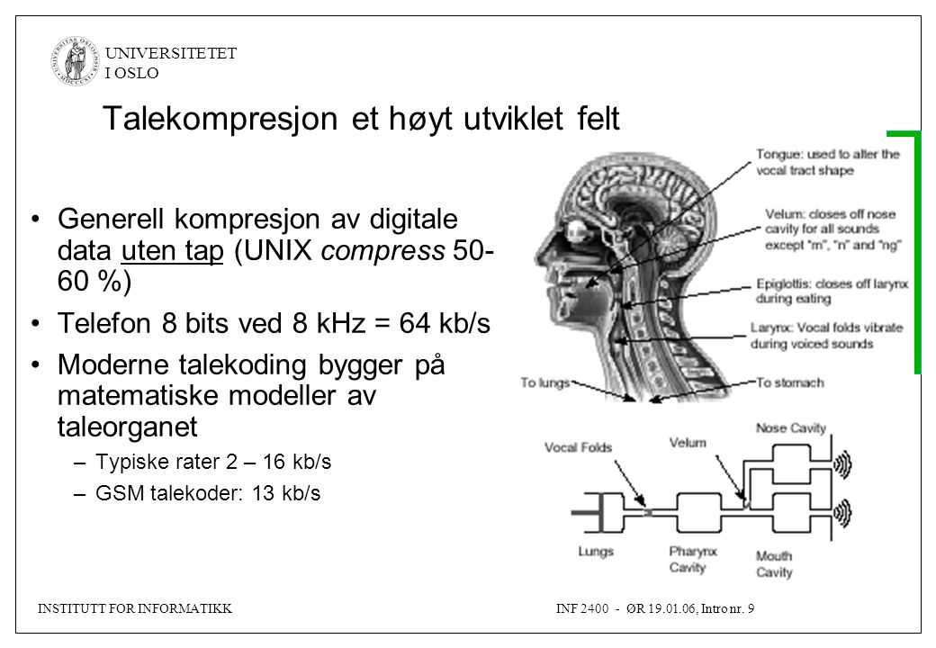 INSTITUTT FOR INFORMATIKKINF ØR , Intro nr.